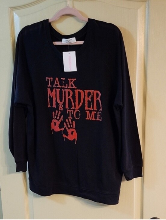 Zenana Outfitters Tops - Zenana "Talk Murder to Me" Graphic Long Sleeve Shirt